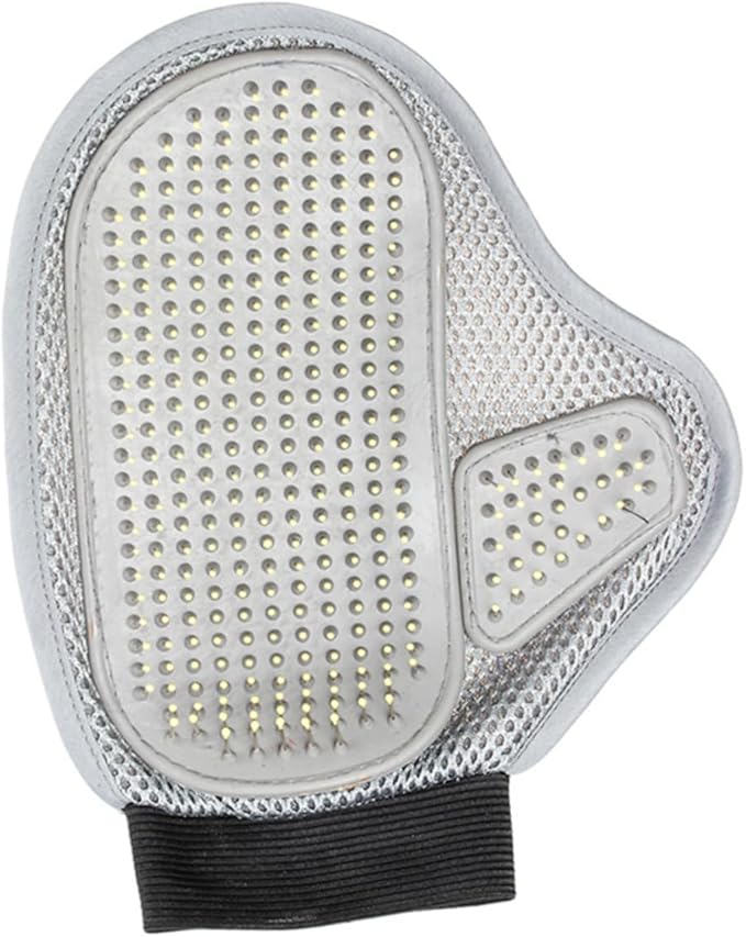 BESTonZON Dog Grooming Glove Dual Sided Rubber Steel Needle Brush for All Types Gentle Deshedding Tool for Cats Rabbits for Daily Grooming Wet Dry Use