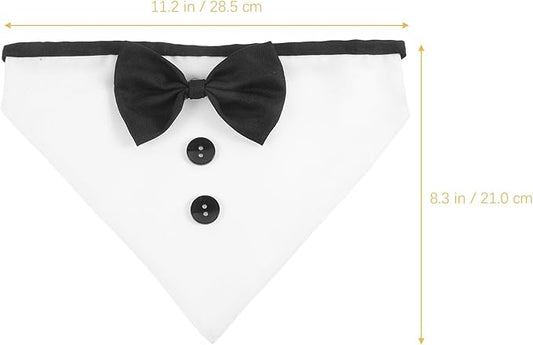 HOMSFOU Dog Bowtie Bandana Large Dog Wedding Collar with Bow Tie Formal Pet Tuxedo Necktie Scarf for Party Supplies and Special Occasions