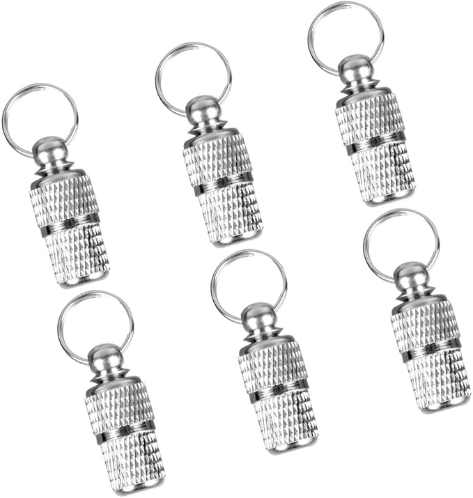 VOSAREA 6 Pcs Dog Id Tags Pet Anti-Lost Tube Collar Hanging Pendant Silver for Dog Collar Address Label Tags Pet Supplies