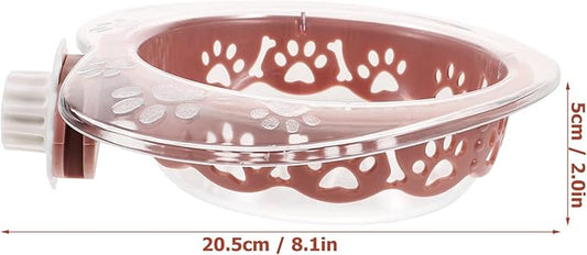 PRETYZOOM Hanging Pet Feeder Bowl with Heart Design, Detachable Dog and Cat Food Dish, Large Pink Puppy Supply for Crates and Kennels