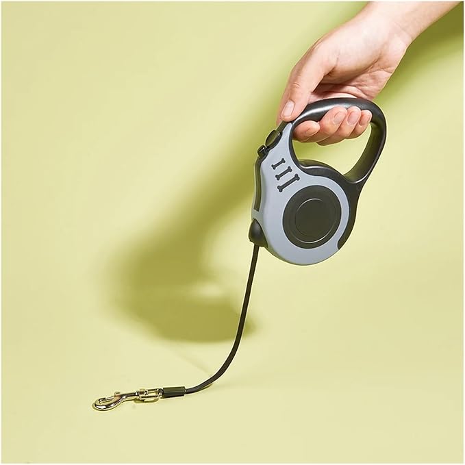 1pcs Retractable Dog Leash 5m, Strong Nylon Automatic Lead for Small Medium Dogs, Pets Traction Rope for Cats, Chihuahua Bulldog Supplies(Blue Gray,3m)