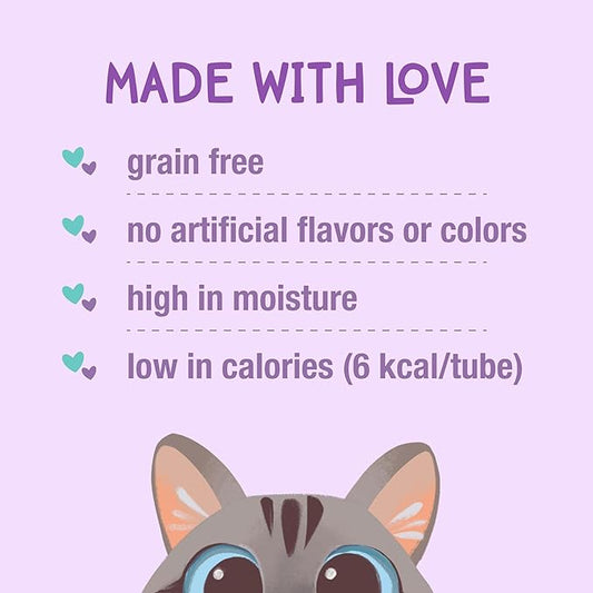 LOVE, NALA Skin & Coat Health – Tuna & Salmon + Collagen Mousse Cat Treats – Lickable Squeeze-Up Puree, Topper or Treat – Grain-Free, 4 Pack – Human-Grade Protein, Non-GMO, No Artificial Additives