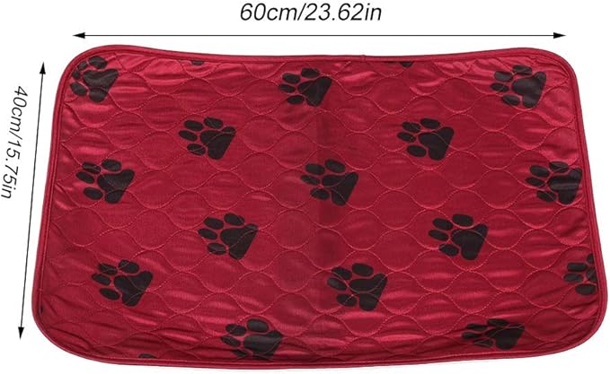 Reusable Dog Pee Pad, Absorbent Pet Urine Mat for Dogs and Cats, 4 - Layer Machine Washable Mat with Barrier for Hard Floors, Print Design in (40 * 60cm)