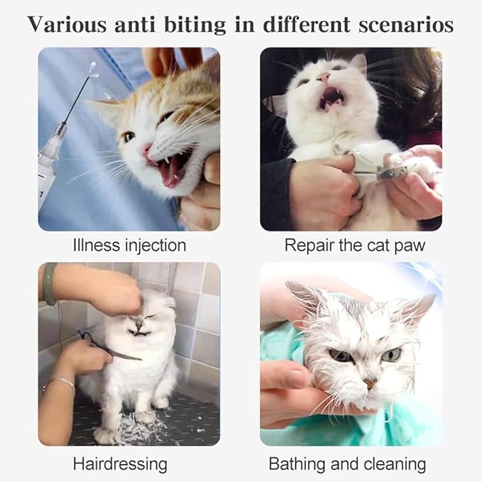 Cat Muzzle for Grooming, Anti-Bite Transparent Face Mask Hood, Breathable Cat Bubble Muzzle for Nail Trimming Shaving and Bathing (Fit Neck:7.36-8.94inch)
