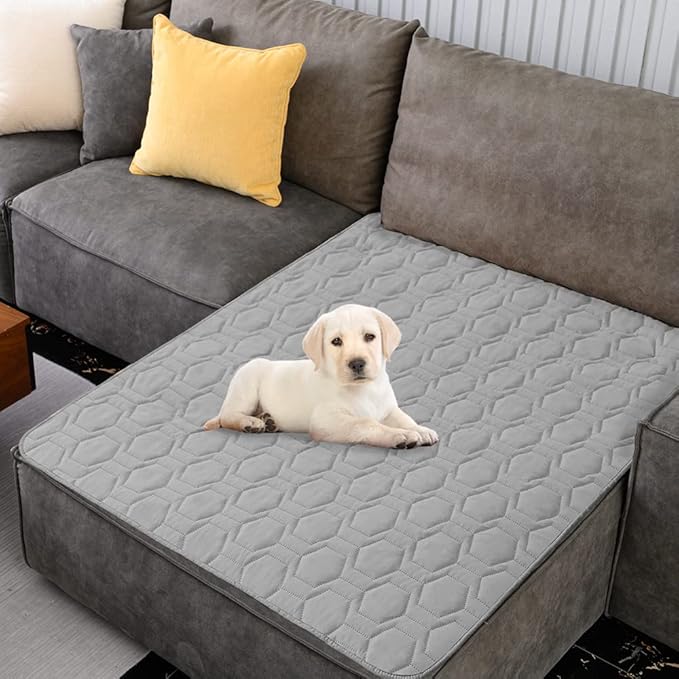 Waterproof and Non-Slip Dog Bed Cover and Pet Blanket Sofa Pet Bed Mat ,car Incontinence Mattress Protectors Furniture Couch Cover for Most Cats Dogs, Pets(82x102-Light Grey)