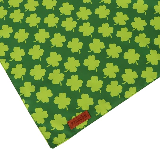 PTDECOR St. Patrick's Day Dog Bandana, Reversible Lucky Pet Scarf, Premium Durable Fabric, Adjustable Green Shamrock Pet Bandanas for Extra Large Dogs (X-Large)