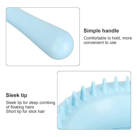 Cat Grooming Brush Double Sided Deshedding Massage Pet Hair Removal Comb for Cats Dogs Multipurpose Self Cleaning Comfortable Handle Round Tips Easy Cleaning ABS Material 17x9cm (Blue)