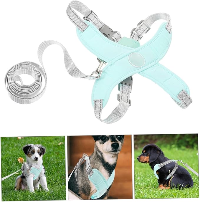 Adjustable Green Dog Vest Harness Reflective Straps, Wear-Resistant Puppy for Outdoor Walking and Training, Large Size Pet Supply