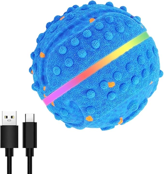 Smart Dog Ball Toy, Waterproof Bouncing Chewer, Play Device with 3 Modes and Lights Household Supply for Medium and Large Breeds Outdoor Indoor Organizer for Exercise Training Pet Boredom Daily