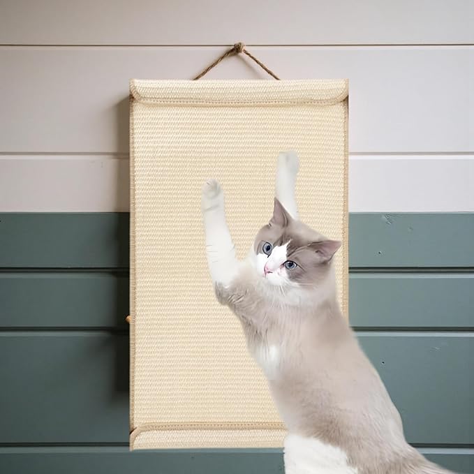 Upgraded Extra-Large Cat Scratcher Bed, Sisal Cat Scratchers Lounger for Indoor Cats Hammock Stand, Durable & Sturdy Scratch Pad Natural Sisal Cats Scratching Post (sisal)