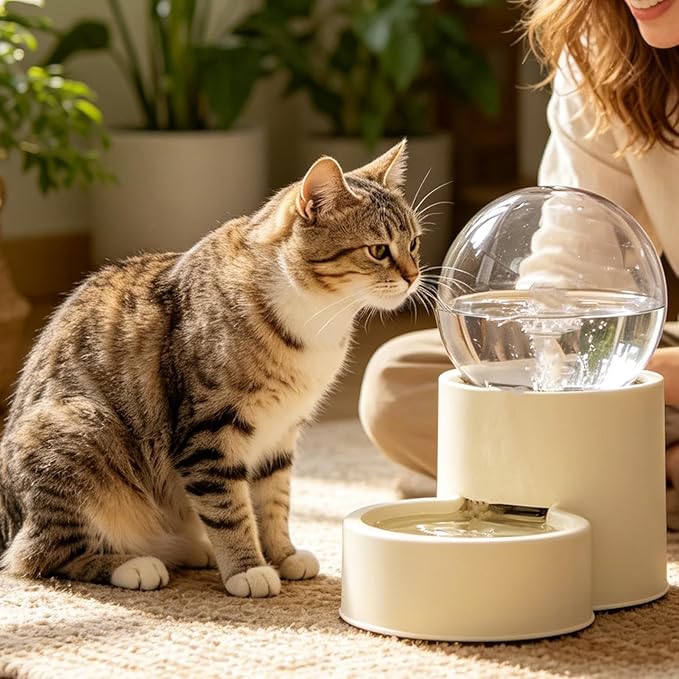 Automatic Cat Feeder | Automatic Dog Food Dispenser | Large Capacity Puppy Water Drinker for Indoor Patio, Living Room, Home, Holidays, Travel and Home