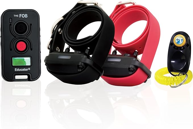 E-Collar Technologies FOB Educator Remote Dog Training Collar, Hands-Free Button for Small Medium Large Dogs, Waterproof, Rechargeable (FE-582)