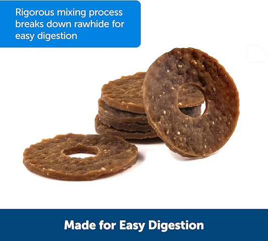 PetSafe Busy Buddy Natural Rawhide Rings - Long-Lasting Dog Chew Refills - Engaging Dog Treat for Training & Playtime - Original Rawhide Flavor - Size C - 16 Rings