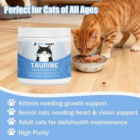 1PCS Kitty Supps Taurine,Taurine Supplement for Cats,Kitty Supps Taurine Powder for Cats,Immune Support, Boost Energy & Vitality & Daily Wellness, 200 Grams/Bottle (1)