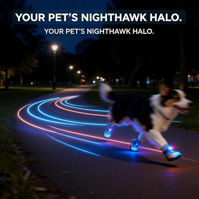 Luminous Shoes for Cats - Breathable Non-Slip Pet Supplies, Bright Boots with Lights for Cats - for Training and Safety on Night Walks on Hot Asphalt