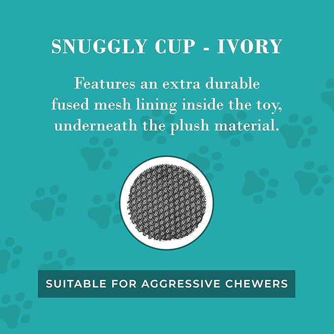 Haute Diggity Dog Snuggly Cup, Plush Designer Dog Toys with Interactive Squeaker, Stimulating Pet Enrichment, Machine-Washable & Safe Materials for All Breeds, One Size