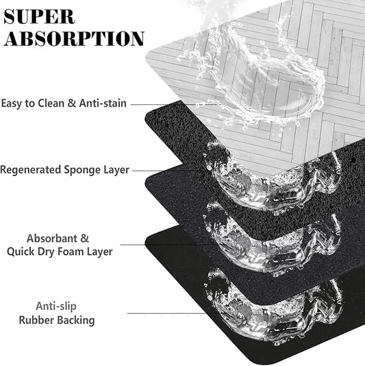 Dog Food Mats for Floors Absorbent, Pet Cat Food Mat - Quick Dry Dog Bowl Mats for Food and Water, Boho Pet Supplies 12" x 20"