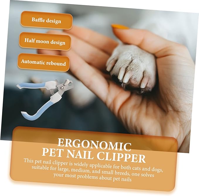 Happyyami 1set Cat Nail Clipper with Ergonomic Grip Portable Pet Trimmers for Grooming of Cats and Dogs Includes Nail File for Smooth Edges