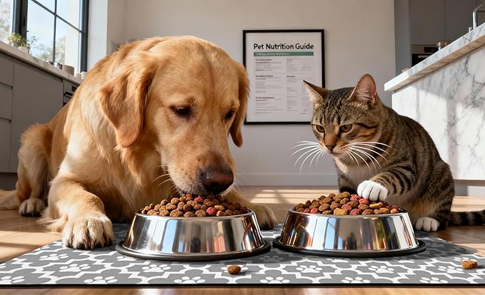 Dog Food Mat, Absorbent Waterproof Non-Slip Pet Cat Bowl Feeding Mat for Food & Water Pet Supplies 12 * 20"