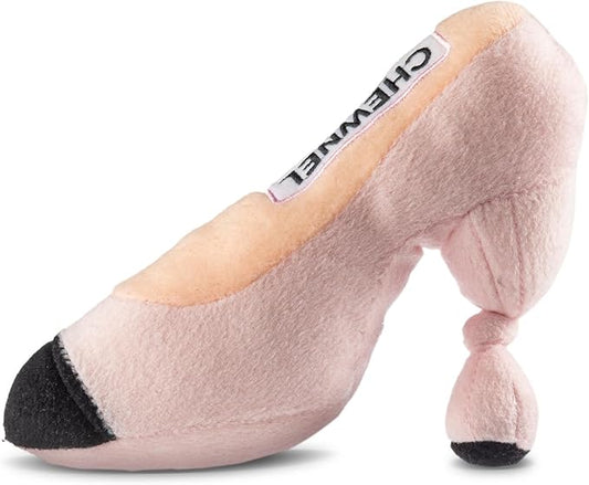 Dog Diggin Designs Chewnel “Tie Me in Knots” Shoe Plush Dog Toy | Luxury-Inspired Parody Designer Heel with Squeaker, Soft Plush Fashion Dog Toy – High Heel Essentials