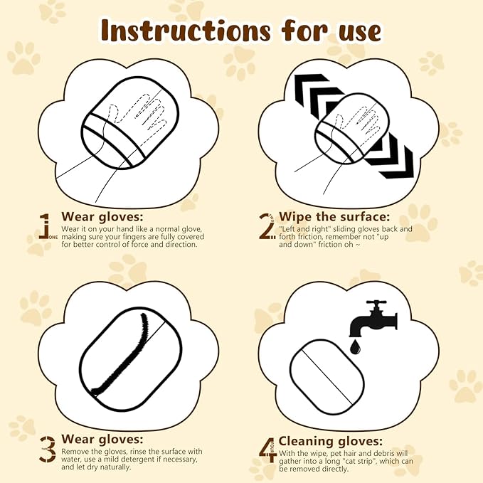 Pet Hair Removal Glove, Reusable Pet Hair Remover Glove, 2025 New Upgrade Efficient Grooming Gloves for Pet Hair, for Furniture, Carpet, Car Seat, Pet Grooming (1)