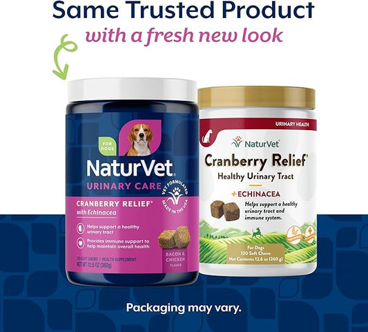 NaturVet โ Cranberry Relief Plus Echinacea โ Helps Support a Healthy Urinary Tract & Immune System โ 120 Soft Chews