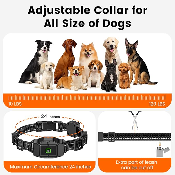 GPS Wireless Dog Fence, Electric Dog Fence Outdoor for Yard, Rechargeable, 25-999 Yards Adjustable Boundary, Real-Time Distance, Waterproof Collar, 3 Warning Modes Pet Containment System