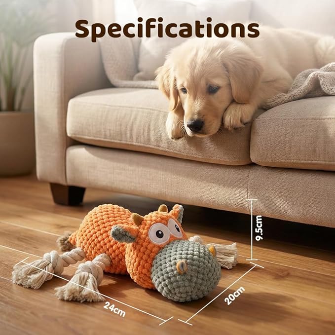 Indestructible Dog Toy, 2026 New Durable Dog Toys for Aggressive Chewers, Plush Chew Toy for Small Medium Large Dogs (Pink)