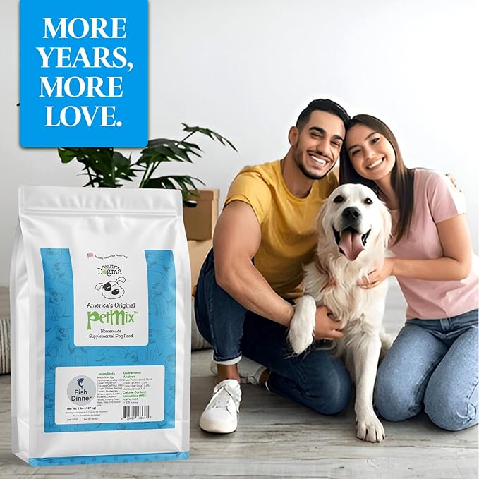 Healthy Dogma - PetMix Dehydrated Dog Food β Fish Dinner with Wild-Caught Alaskan Salmon & Whitefish β Gluten-Free, Skin & Coat Support, Clean Ingredient Dog Food β No Preservatives, (2 lbs)