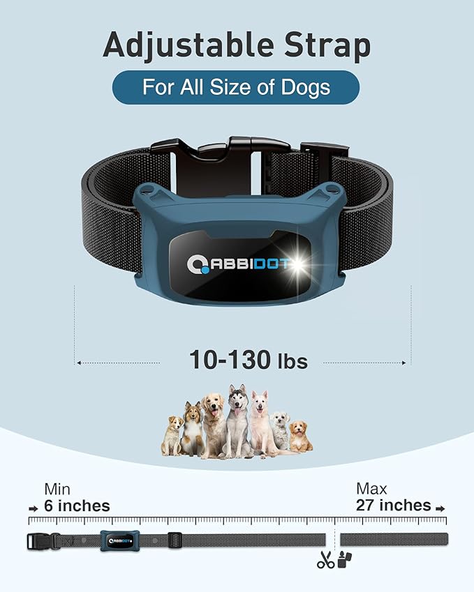 ABBIDOT Dog Shock Collar - 3500FT Dog Training Collar with Remote,IPX7 Waterproof & 4 Training Modes, Safety Lock & Night Vision Light,Rechargeable E-Collar for All Breeds