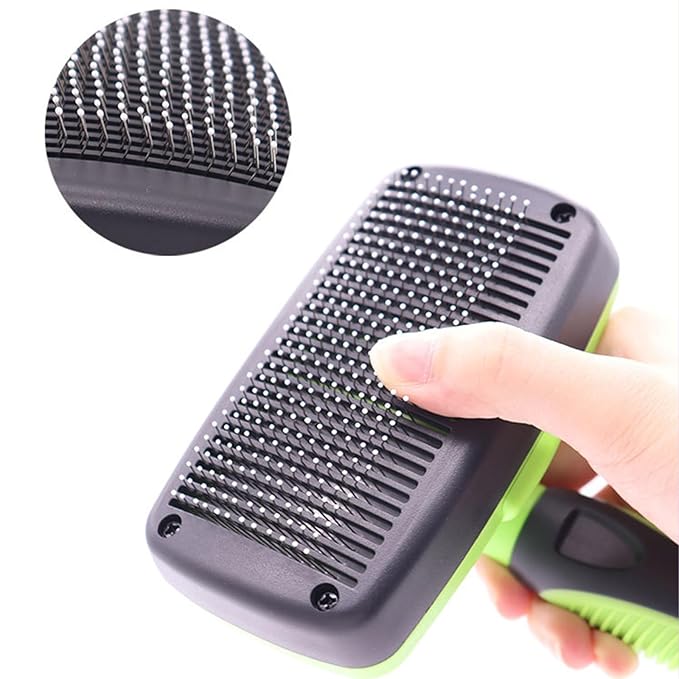 Self Cleaning Shedding Cat Brush - Skin Friendly Hair Removal And Grooming Tool Suitable For Cats And Dogs, Pet Hair Removal Tool Suitable For Shedding & Haired Pets(Yellow,Small)
