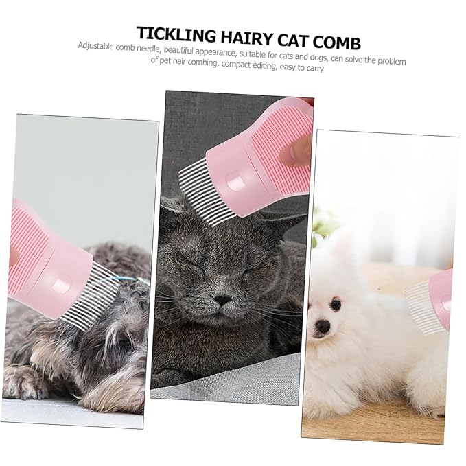 Mikikit Cat Grooming Comb Pet Deshedding Brush Massaging Tool for Cats and Dogs