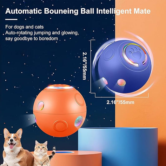 Interactive Dog Ball Toys, Automatic Moving Motorized Rolling Dog Balls, Automatic Bouncing Pet Toy Balls, USB Rechargeable Sporty Rolling Toys, Play Balls for Dogs to Play with(Orange)