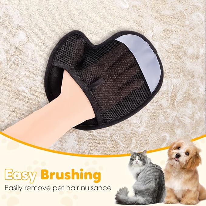 Pet Hair Removal Glove,Electrostatic Pet Grooming Gloves for Cats & Dogs,2025 New Upgrade Efficient Cat Gloves for Grooming,Cat Grooming Gloves for Hair Removal,Reusable Pet Hair Remover Glove (2PC)