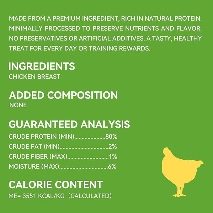 OPET Freeze Dried Chicken Breast Cat Treats for Cats & Dogs,Single Ingredient Grain Free High Protein Pet Food,Healthy Training Snacks (Chicken Breast, 1.48 Ounce)