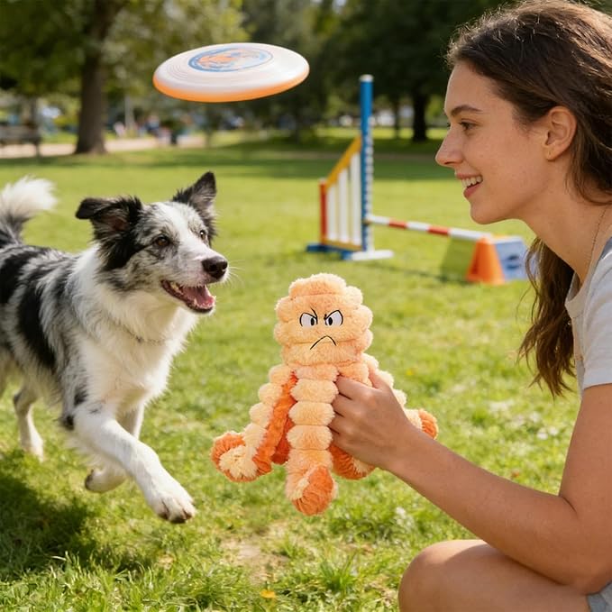Dog Chew Toy, Interactive Octopus Pet Fetch Supplies | Puppy Chew Toy with Squeaker for Small Breed, Indoor, Outdoor, Park, C
