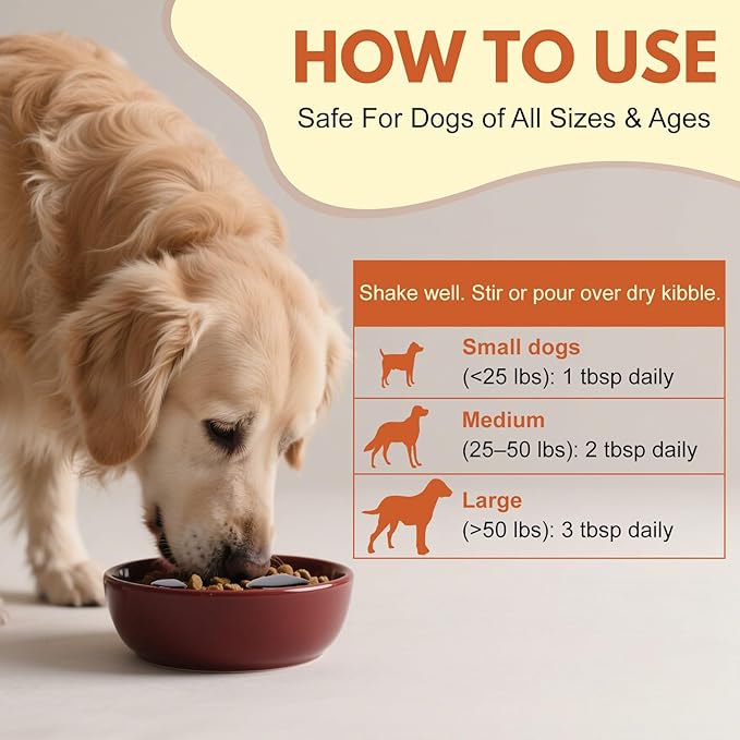 Dog Gravy Topper – Bacon Flavor for Picky Dogs, with Essential Vitamins & Functional Nutrients for Hip & Joint Support, Turn Basic Kibble into a Power-Packed Meal – 16 OZ