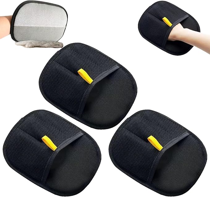 Pet Hair Remover Glove, Electrostatic Pet Hair Removal Gloves for Cats & Dogs, Reusable Double Sided Pet Hair Remover for Couch, Cat Grooming Gloves(2pcs)