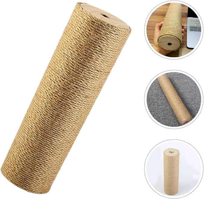 Artibetter Cat Scratching Post Replacement Vertical Scratcher Jute Rope Sturdy 9cm Diameter 40cm Length for Indoor Cats Kitten Claw Activity