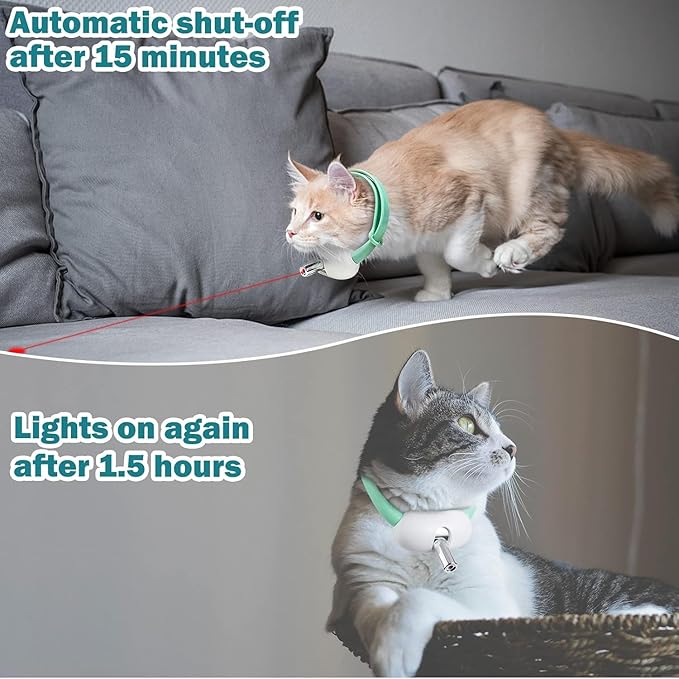 Generic Automatic Cat Laser Toys - Interactive Cat Toys with LED Light, Wearable Electronic Collar for Kitten, USB Rechargeable