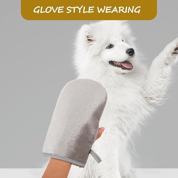 VANZACK 2pcs Reusable Double-Sided Pet Hair Removal Gloves Electrostatic Lint Mitt for Dogs and Cats Easy-Clean Grooming Accessory for Home and Furniture Hair Removal