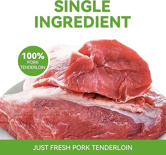 OPET Freeze Dried Pork Treats for Cats & Dogs,Single Ingredient Grain Free High Protein Pet Food,Healthy Training Sliced Fillets Snacks (Pork, 5.92 Ounce)