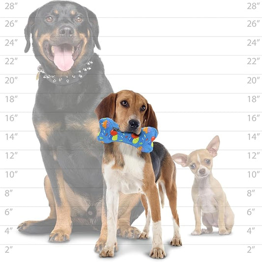 MIGHTY- NO Stuff Boneā Squeaky Plastic Core. 2-in-1 Toy. Made Durable, Strong & Tough. Interactive Play Dog Toy (Tug, Toss & Fetch). It Floats. (Celebration, Medium 2 Pack)