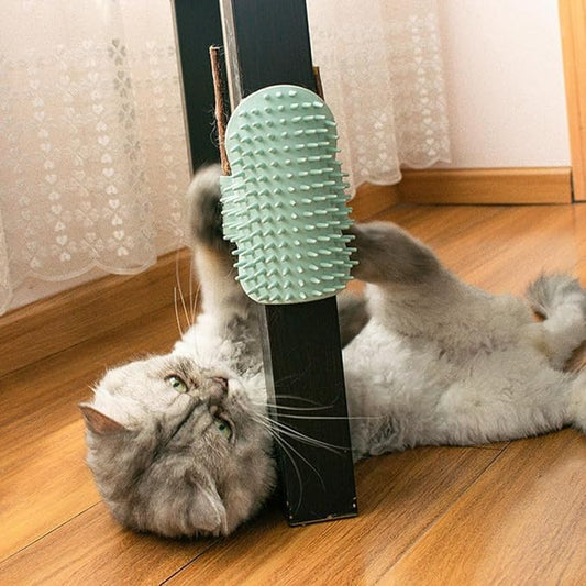 UPKOCH Cat Corner Massaging Comb Rubber Cat Grooming Tool for Self-massage Hair Removal Wall-mounted Portable