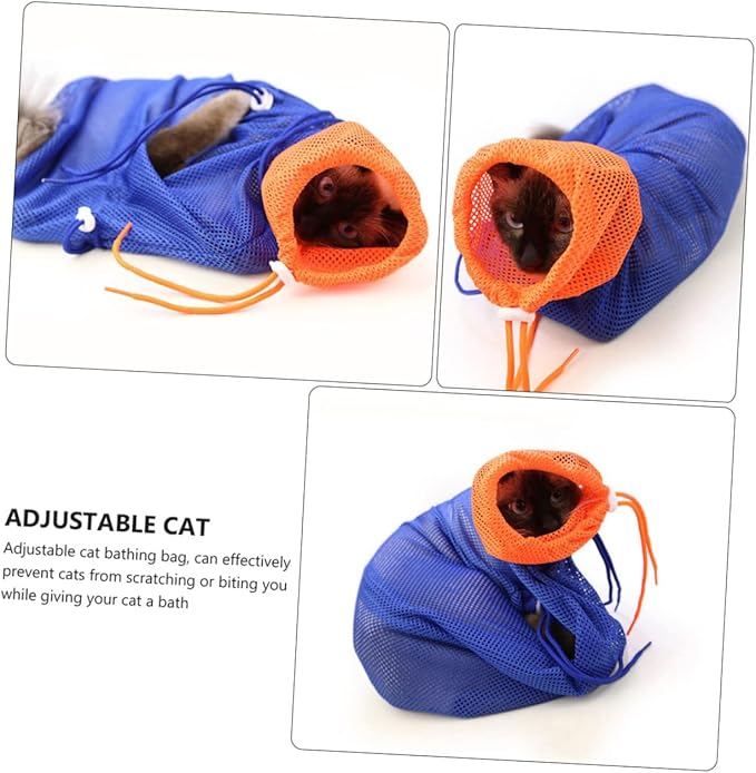 GALPADA Breathable Cat Bathing Bag for and Nail Trimming Adjustable Cat Grooming Net for Easy Bathing and Preventing Scratches