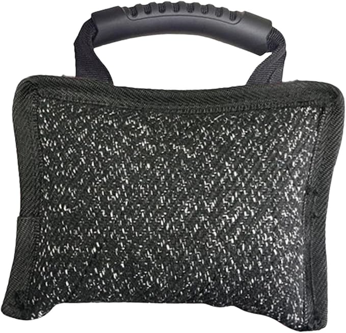 Baoblaze Dog Bite Pillow Tough Tug Toy Practical Portable Outdoor Pet Supplies for Small and Medium Sized Dogs Biting Pad with Handle, Black