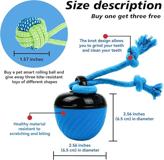 Interactive Dog Toys with Motion Activated, Squeaky Dog Toy Active Rolling Ball for Puppy and Medium Dogs, USB Rechargeable, Wicked Ball