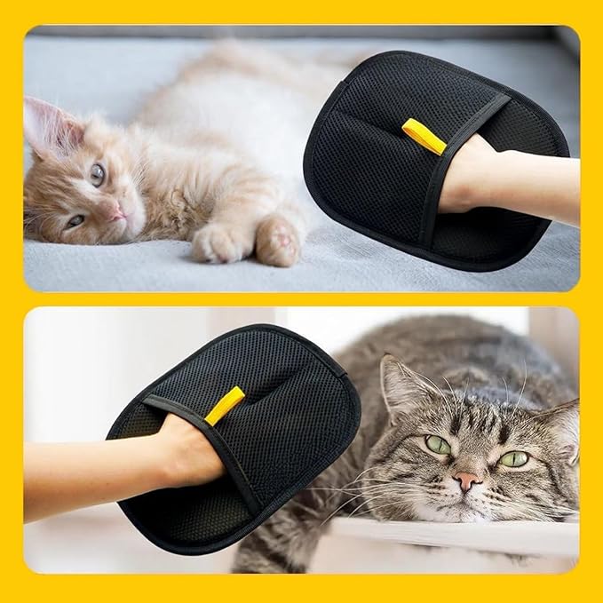 Double-Sided pet Grooming Gloves, Pet Gloves Grooming for Dogs, Cat Grooming Gloves, Celery Pets, Pet Grooming Gloves, Versatile Grooming Gloves for Washing, Deshedding, Drooming (3 Pcs)