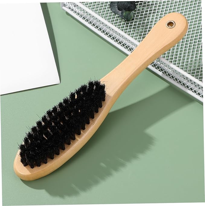 Cat Grooming Brush Boar Bristles Shoe Garment Brush Wood Handle Lint Remover Efficient