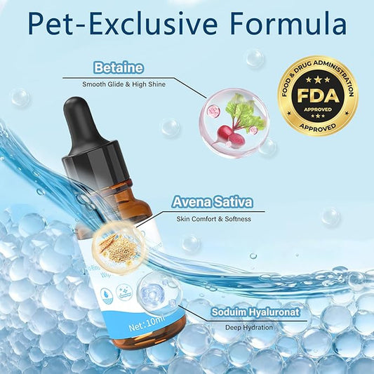 2PCS Waterless Cat Shampoo Essence with Pink Detangling Spray Brush, Hypoallergenic Concentrate for Sensitive Skin, No-Rinse Formula Helps Manage Shedding & Maintain Coat Health,0.34 oz*2
